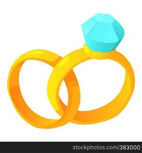 Wedding rings icon. Cartoon illustration of wedding rings vector icon for web. Wedding rings icon, cartoon style