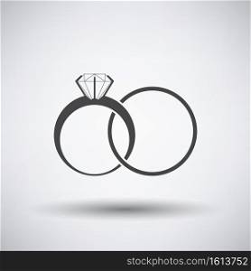 Wedding Rings Icon. Dark Gray on Gray Background With Round Shadow. Vector Illustration.