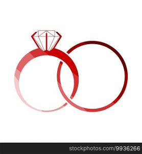 Wedding Rings Icon. Flat Color Ladder Design. Vector Illustration.