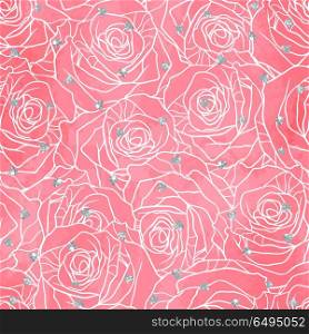 Wedding seamless pattern background with roses and glitter. Wedding seamless pattern background with roses and glitter.