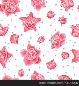 Wedding seamless pattern background with roses and glitter. Wedding seamless pattern background with roses and glitter.