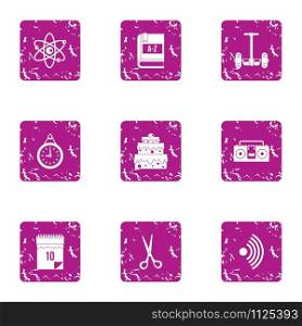 Wedding sentiment icons set. Grunge set of 9 wedding sentiment vector icons for web isolated on white background. Wedding sentiment icons set, grunge style
