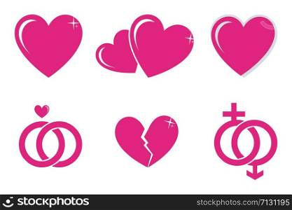 Wedding Set Icon, Heart Love Icon