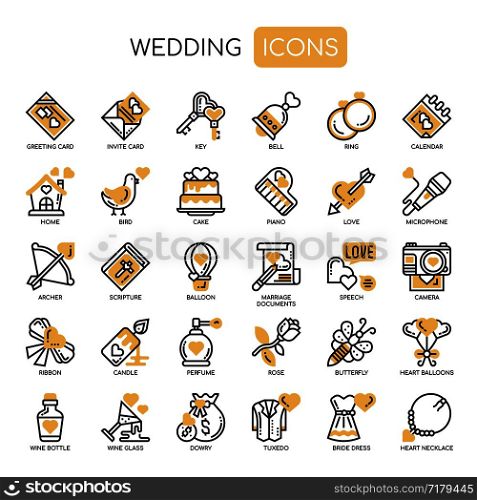 Wedding , Thin Line and Pixel Perfect Icons