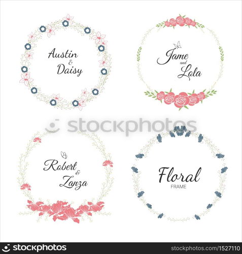 Wedding wreath collection for wedding. - Premium vector