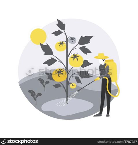 Weed control abstract concept vector illustration. Gardening maintenance, pest control, spray chemicals, weed killer, lawn care service, herbicide and pesticide abstract metaphor.. Weed control abstract concept vector illustration.