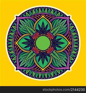 Weed Leaf Mandala Trippy Tapestry Vector illustrations for your work Logo, mascot merchandise t-shirt, stickers and Label designs, poster, greeting cards advertising business company or brands.