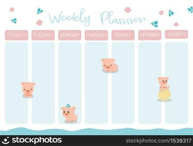 Weekly and daily planner set. Vector design. . Weekly and daily planner set.