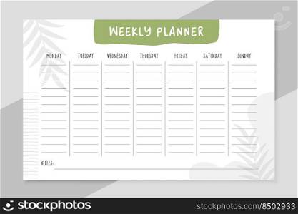 weekly todo list organizer template design