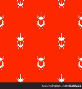 Weevil beetle pattern repeat seamless in orange color for any design. Vector geometric illustration. Weevil beetle pattern seamless