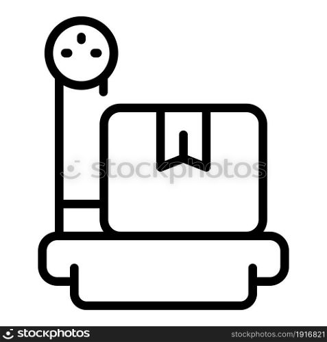 Weigh package icon outline vector. Parcel weight. Delivery container. Weigh package icon outline vector. Parcel weight