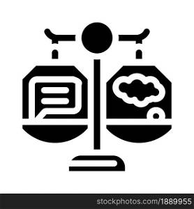 weighing opinions glyph icon vector. weighing opinions sign. isolated contour symbol black illustration. weighing opinions glyph icon vector illustration