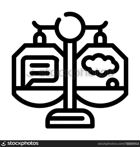 weighing opinions line icon vector. weighing opinions sign. isolated contour symbol black illustration. weighing opinions line icon vector illustration