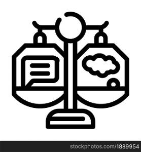 weighing opinions line icon vector. weighing opinions sign. isolated contour symbol black illustration. weighing opinions line icon vector illustration