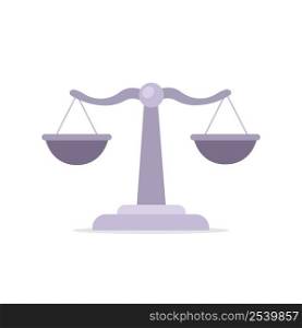 Weighing scale isolated on white background. Justice weighing scales. Vector stock