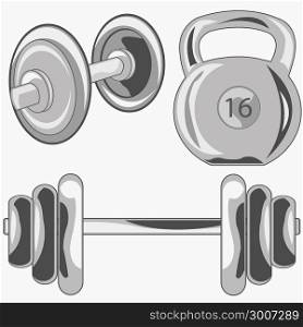 Weight and dumbbell. Weight and dumbbell on white background is insulated