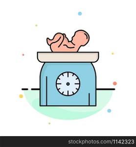 weight, baby, New born, scales, kid Flat Color Icon Vector