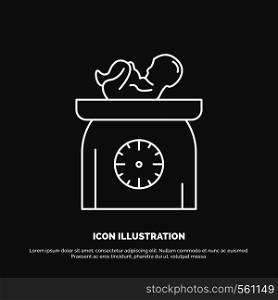 weight, baby, New born, scales, kid Icon. Line vector symbol for UI and UX, website or mobile application. Vector EPS10 Abstract Template background