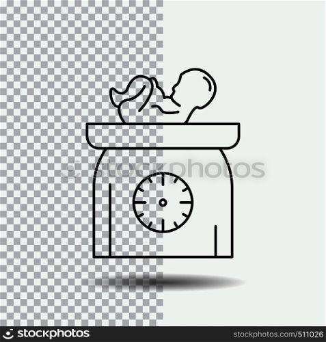 weight, baby, New born, scales, kid Line Icon on Transparent Background. Black Icon Vector Illustration. Vector EPS10 Abstract Template background