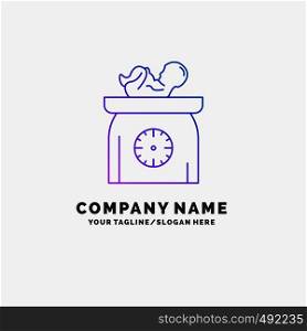 weight, baby, New born, scales, kid Purple Business Logo Template. Place for Tagline. Vector EPS10 Abstract Template background