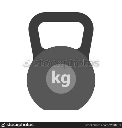Weight. Black dumbbell. Equipment for sports and bodybuilding. Kettlebell for strength exercises.