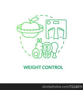 Weight control green gradient concept icon. Risk of arthritis reduction abstract idea thin line illustration. Healthy food and diet. Losing weight. Vector isolated outline color drawing. Weight control green gradient concept icon