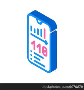 weight control phone app isometric icon vector. weight control phone app sign. isolated symbol illustration. weight control phone app isometric icon vector illustration