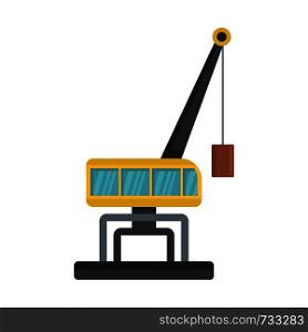 Weight crane icon. Flat illustration of weight crane vector icon for web. Weight crane icon, flat style