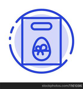 Weight, Egg, Gift, Easter Blue Dotted Line Line Icon