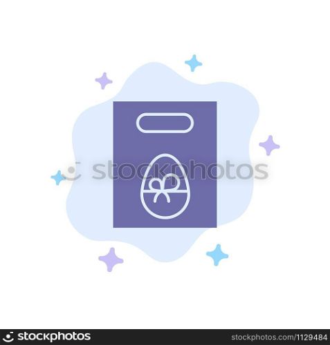 Weight, Egg, Gift, Easter Blue Icon on Abstract Cloud Background