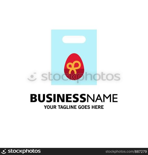 Weight, Egg, Gift, Easter Business Logo Template. Flat Color