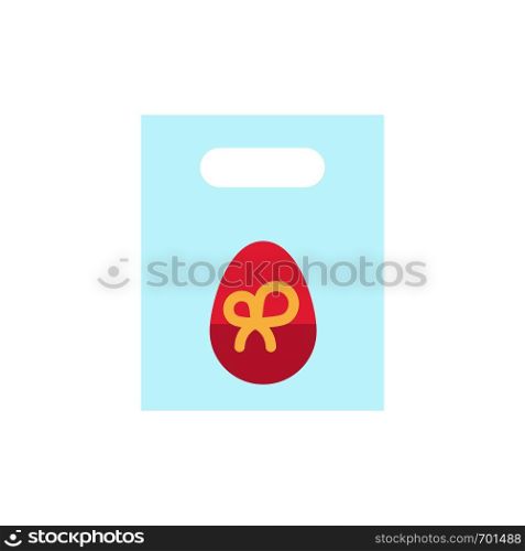 Weight, Egg, Gift, Easter Flat Color Icon. Vector icon banner Template