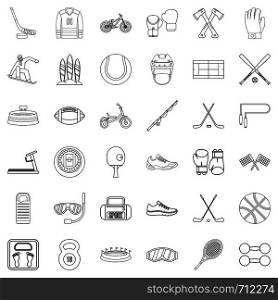 Weight icons set. Outline style of 36 weight vector icons for web isolated on white background. Weight icons set, outline style