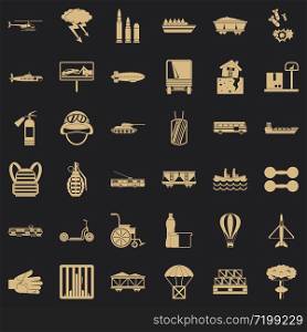 Weight icons set. Simple style of 36 weight vector icons for web for any design. Weight icons set, simple style