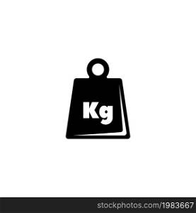 Weight kilogram, Kilo Measurement. Flat Vector Icon illustration. Simple black symbol on white background. Weight kilogram, Kilo Measurement sign design template for web and mobile UI element. Weight kilogram, Kilo Measurement Flat Vector Icon