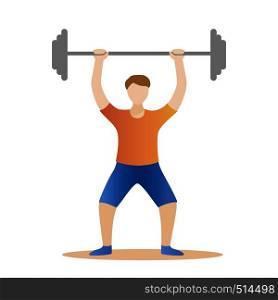 Weight lifter athlete. strong man powerlifting. Flat design. strong man powerlifting. Weight lifter athlete Vector illustration