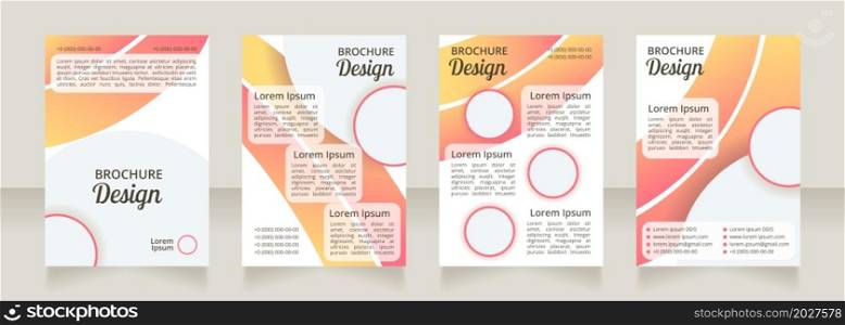 Weight management and dieting blank brochure layout design. Vertical poster template set with empty copy space for text. Premade corporate reports collection. Editable flyer paper pages. Weight management and dieting blank brochure layout design