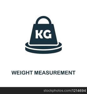 Weight Measurement icon. Monochrome style design from measurement collection. UX and UI. Pixel perfect weight measurement icon. For web design, apps, software, printing usage.. Weight Measurement icon. Monochrome style design from measurement icon collection. UI and UX. Pixel perfect weight measurement icon. For web design, apps, software, print usage.