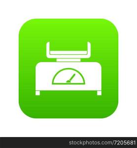 Weight scale icon digital green for any design isolated on white vector illustration. Weight scale icon digital green