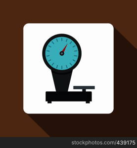 Weight scale icon. Flat illustration of weight scale vector icon for web. Weight scale icon, flat style