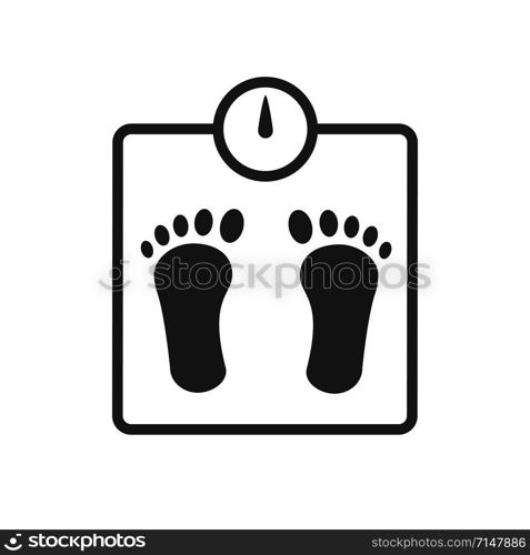 Weight scale icon isolated vector element. Scale with foot print icon. Kilogram weight graphic icon.Obesity vector illustration. EPS 10. Weight scale icon isolated vector element. Scale with foot print icon. Kilogram weight graphic icon.Obesity vector illustration.