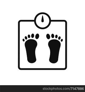 Weight scale icon isolated vector element. Scale with foot print icon. Kilogram weight graphic icon.Obesity vector illustration. EPS 10. Weight scale icon isolated vector element. Scale with foot print icon. Kilogram weight graphic icon.Obesity vector illustration.