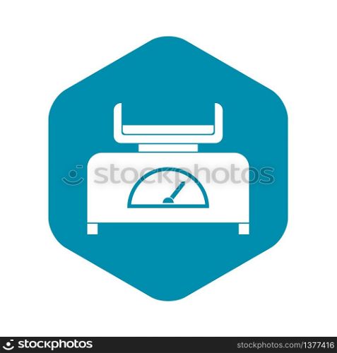 Weight scale icon. Simple illustration of weight scale vector icon for web. Weight scale icon, simple style