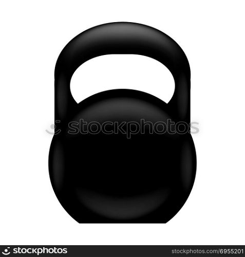 Weight Silhouette Isolated on White Background. Metal Kettlrbell Icon. Weight Silhouette on White Background. Metal Kettlrbell