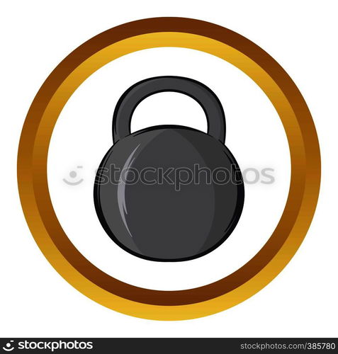 Weight vector icon in golden circle, cartoon style isolated on white background. Weight vector icon, cartoon style