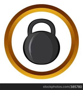Weight vector icon in golden circle, cartoon style isolated on white background. Weight vector icon, cartoon style