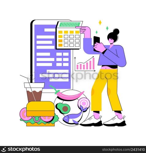 Weight watchers freestyle abstract concept vector illustration. Point counting system, foods clock, weight-loss diet, calories, saturated fat, online program, healthy recipes abstract metaphor.. Weight watchers freestyle abstract concept vector illustration.