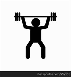 Weightlifting icon in simple style on a white background. Weightlifting icon in simple style