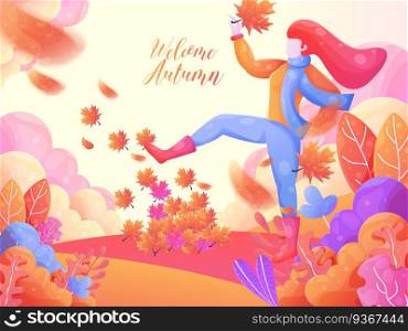 Welcome autumn leaves background