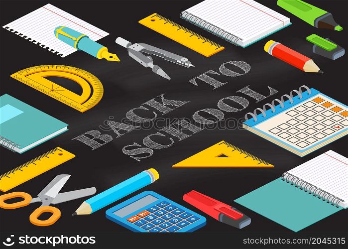 Welcome Back to School design. For greeting card, advertising, promotion, poster, flier, blog, article, social media, marketing or banner. Back To School typographical background on chalkboard.. Back To School typographical background on chalkboard.